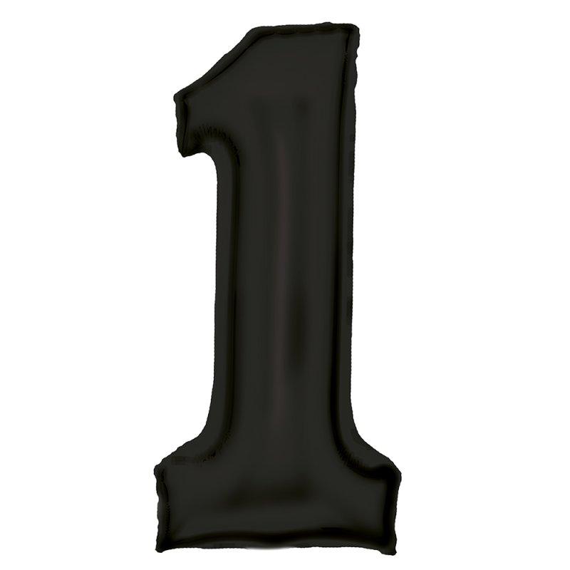 Balloon Foil Megaloon Number 1 Black Lustre 86cm