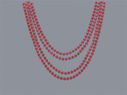 Necklaces Beads Metallic Red 81cm Long Pk/4