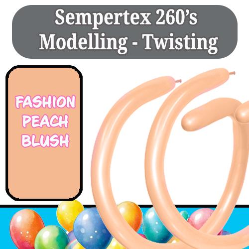 Balloon Modelling 260 Fashion Peach Blush Sempertex Pk 50