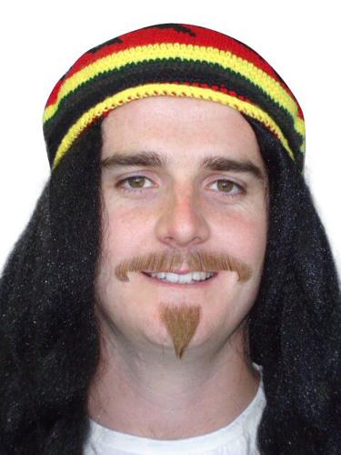 Costume Accessory Moustache Reggae Brown 2 Piece Realistic Deluxe