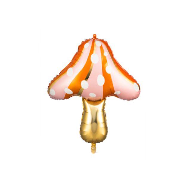 Balloon Foil Shape Peach Orange Mushroom 66x75cm