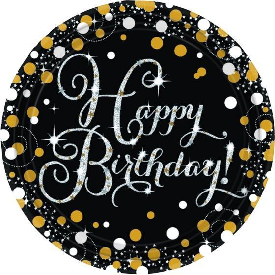 Sparkling Celebration Happy Birthday Paper Plates Pk/16