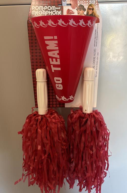 Burgundy/Maroon Pom Pom and MegaPhone Set