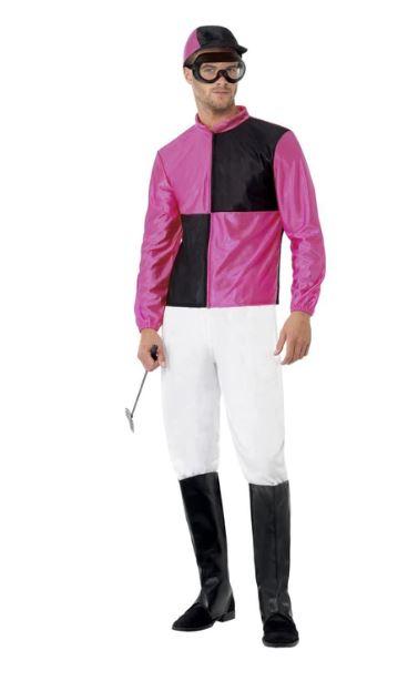 Costume Adult Jockey Horse Racing Pink & Black