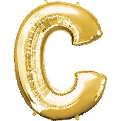 Balloon Foil Letter C Gold 86cm - Discontinued Line Last Chance To Buy