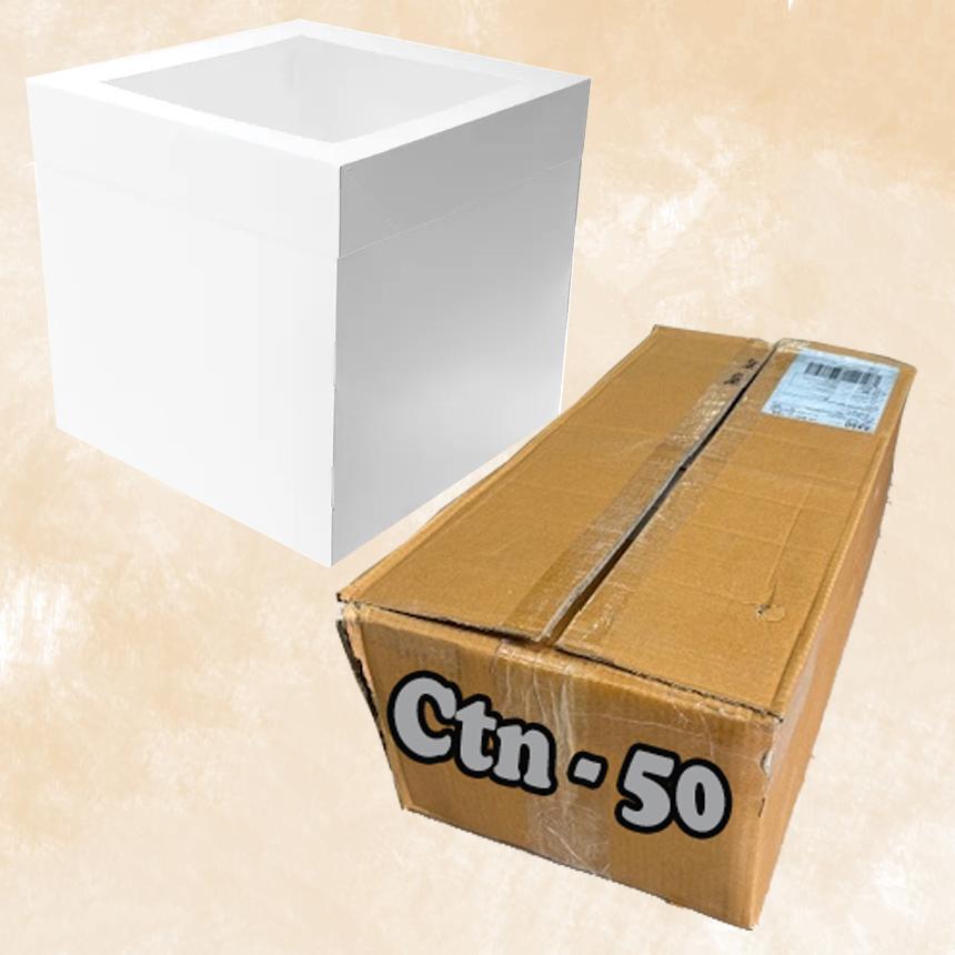 Cake Box & Clear Lid 10x10x10 Inch 25x25x25cm - Bulk Ctn 50