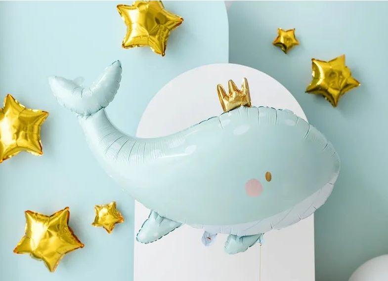 Balloon Foil Shape Blue Whale Party Deco 93x60cm