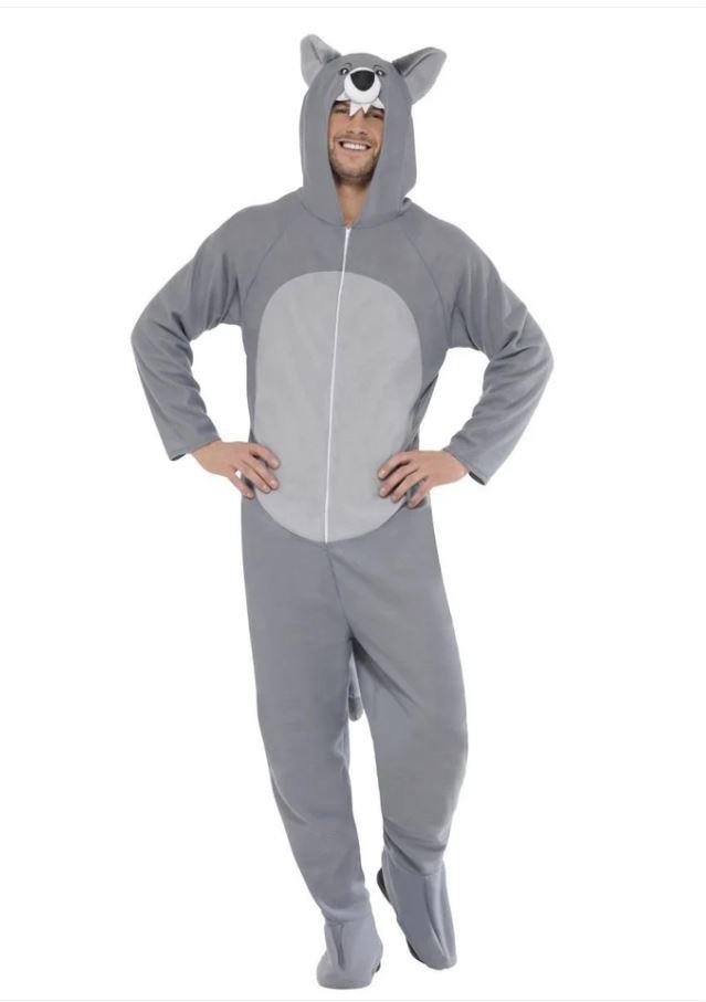 Costume Onesie Adult Animal Wolf Large