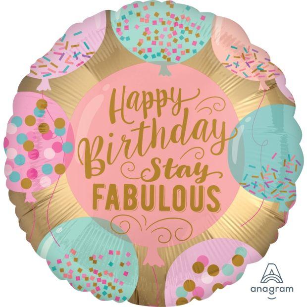 Balloon Foil 45cm Happy Birthday Stay Fabulous