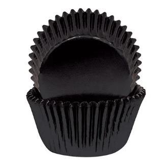 Baking Cups Large Black Glossy Pk/72