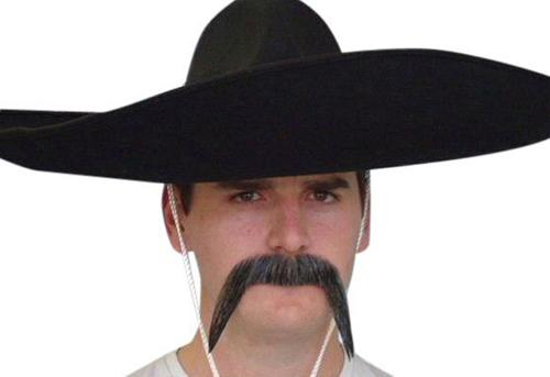 Costume Accessory Moustache Mexican Grey Realistic Deluxe