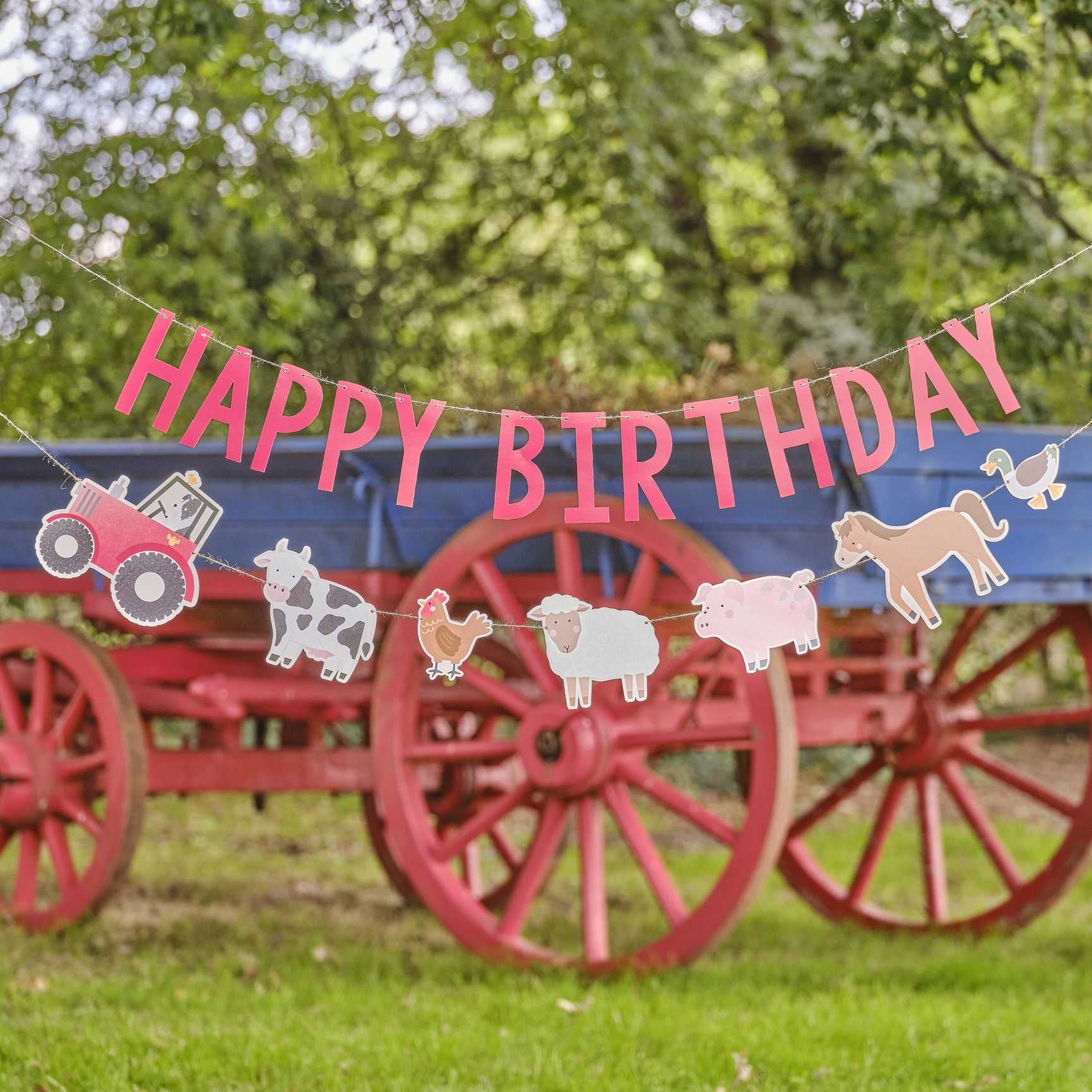 Farm Friends Happy Birthday Bunting Decoration 2m Long