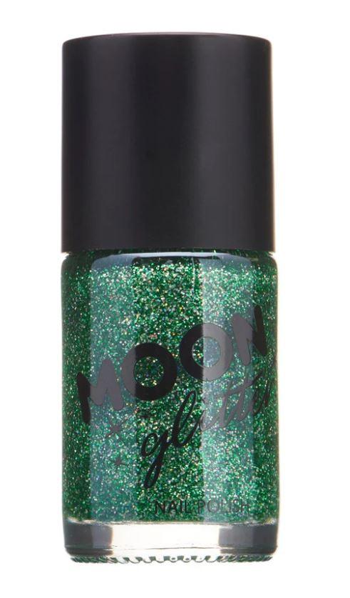 Holographic Nail Polish Green 14mL Moon Glow Cosmetics