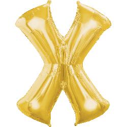 Balloon Foil Letter X Gold 88cm - Discontinued Line Last Chance To Buy