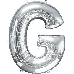 Balloon Foil Letter G Silver 86cm - Discontinued Line Last Chance To Buy