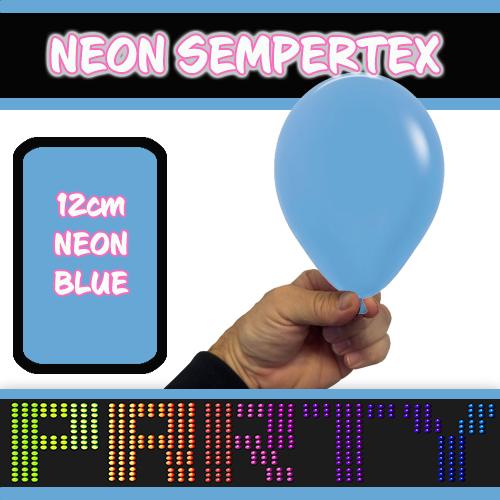 Latex Balloon 12cm Neon Blue Pk 50 Sempertex