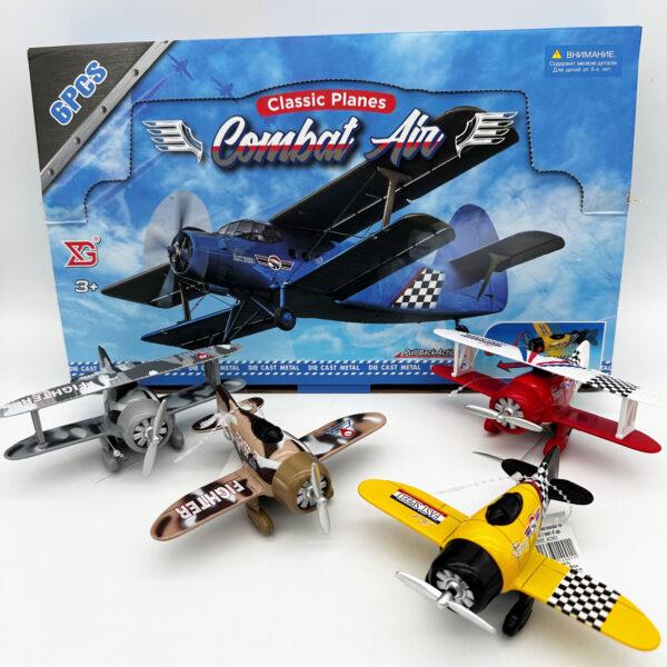 Toy Pull Back Classic Plane 13cm Assorted Designs Deluxe Die Cast Each