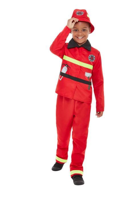 Costume Child Fire Fighter Red Medium 7-9 Years