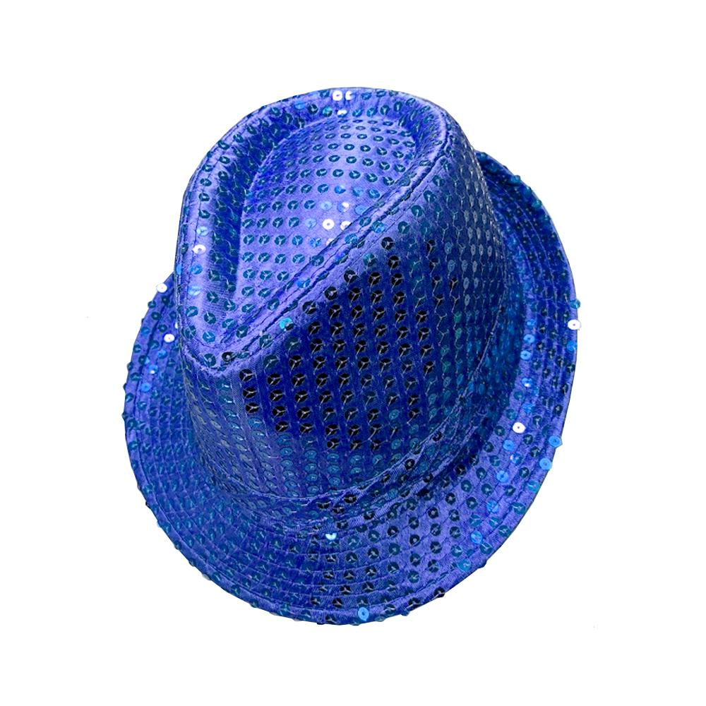 Hat Trilby Fedora Sequin Blue