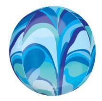 Balloon Orbz Blue Macro Marble 38cm X 40cm