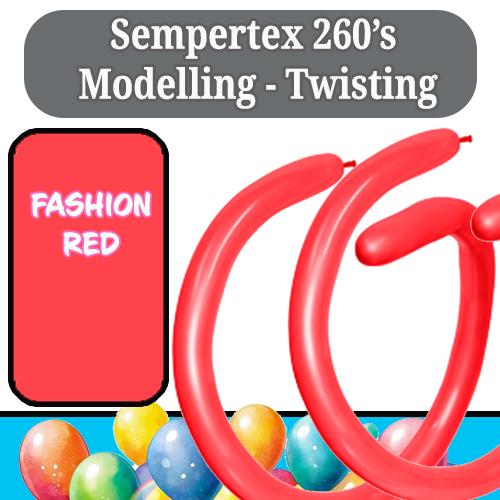 Balloon Modelling 260 Fashion Red Sempertex Pk 50