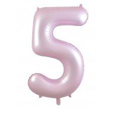 Balloon Foil Megalooon Number 5 Matte Pastel Pink 86cm