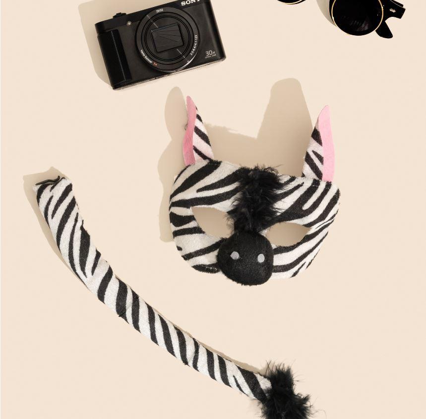 Animal Costume Mask Set Deluxe Zebra