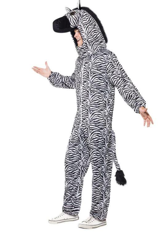 Costume Adult Zebra Black And White Medium