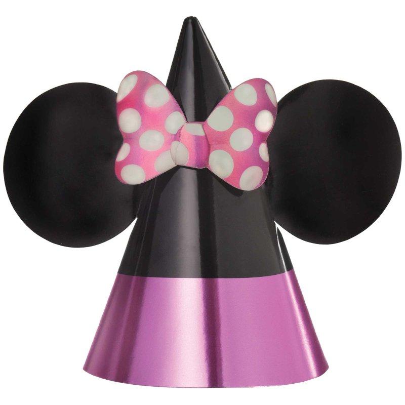 Minnie Mouse Forever Party Cone Hats Pk/8 Cardboard & Foil 17cm