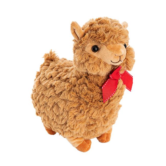 Soft Plush Toy Fuzzy Wuzzy Llama with Bow 24cm High