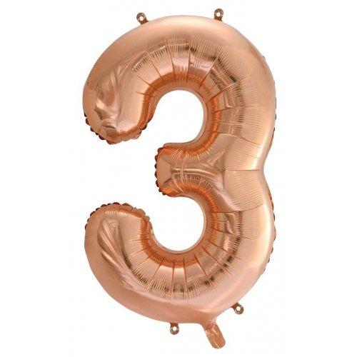 Balloon Foil Megaloon Number 3 Rose Gold 86cm