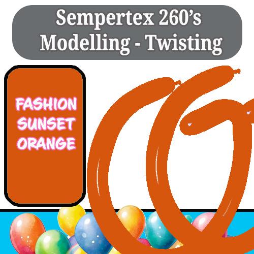 Balloon Modelling 260 Fashion Sunset Orange Pk 50