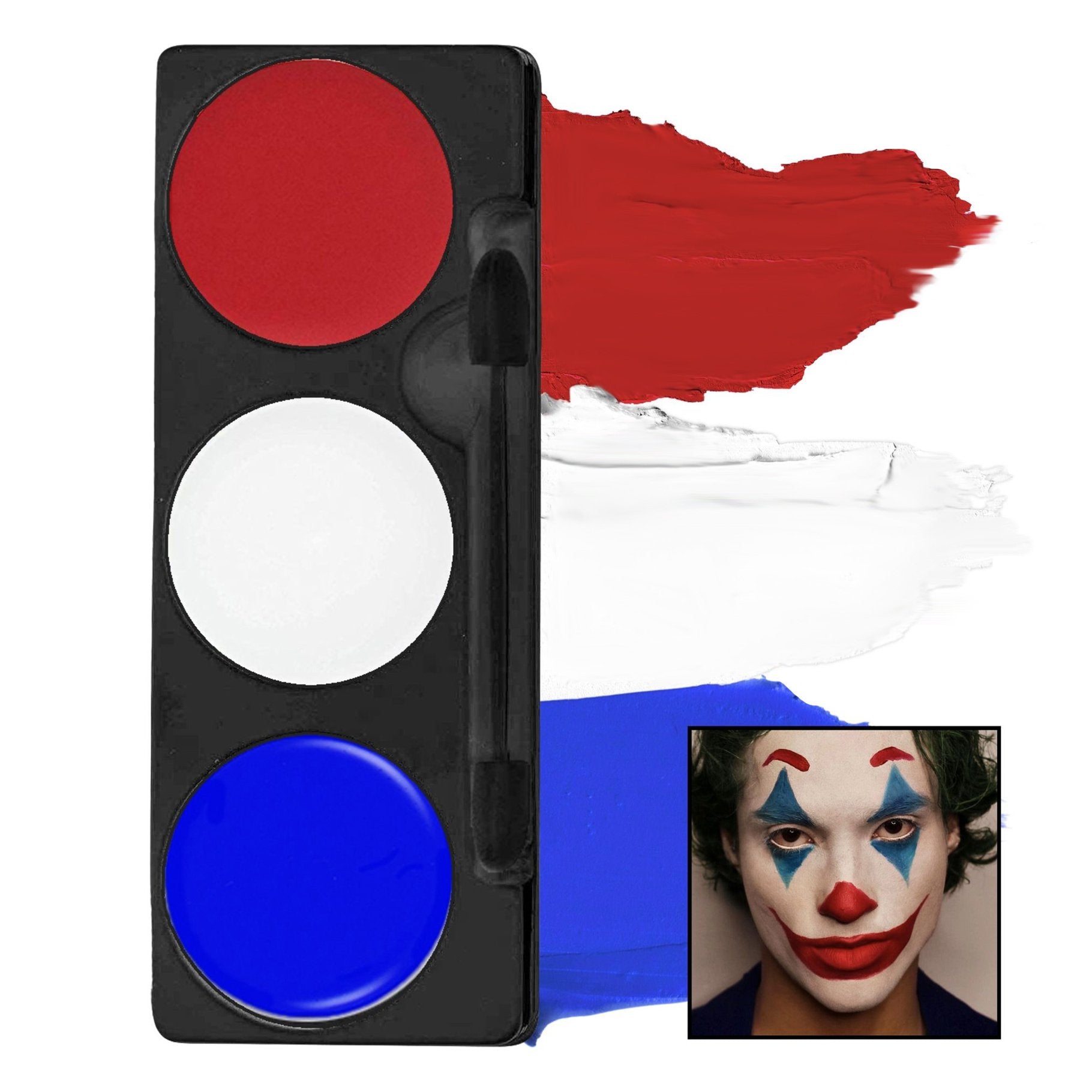 Make Up Palette Tri-Colour Face/Body Paint Clown Kit Professional Mehron