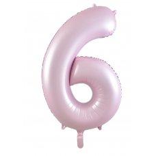 Balloon Foil Megalooon Number 6 Matte Pastel Pink 86cm