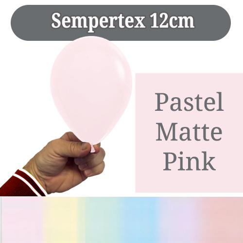 Latex Balloon 12cm Pastel Matte Pink Pk 50