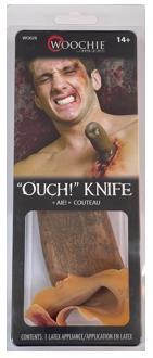 Ouch Latex Knife Bloody Stick On 24cm x 10cm x 4cm