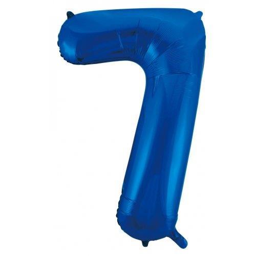 Balloon Foil Megaloon Number 7  Blue 86cm