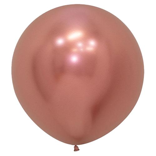 Balloons 60cm Reflex Rose Gold Sempertex Pk 3