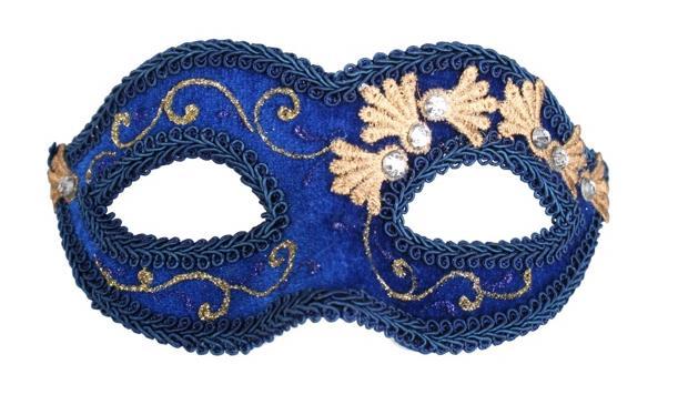 Mask Coco Velvet Blue with Gold