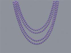 Necklaces Beads Metallic Purple 81cm Long Pk/4