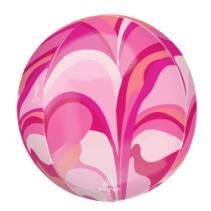 Balloon Orbz Pink Macro Marble 38cm X 40cm