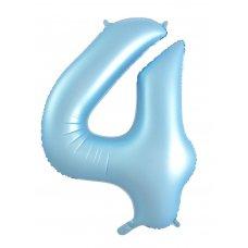 Balloon Foil Megalooon Number 4 Matte Pastel Blue 86cm