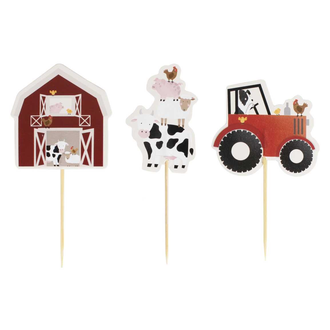 Farm Friends Cake Cupcake Toppers Pk 12