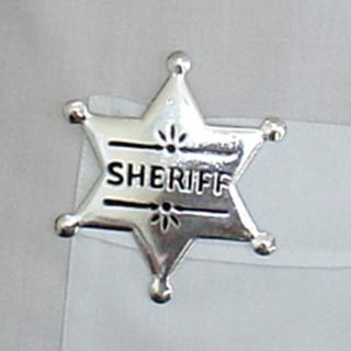 Badge Western Silver Star Sheriff Costume Accessory Toy Plastic