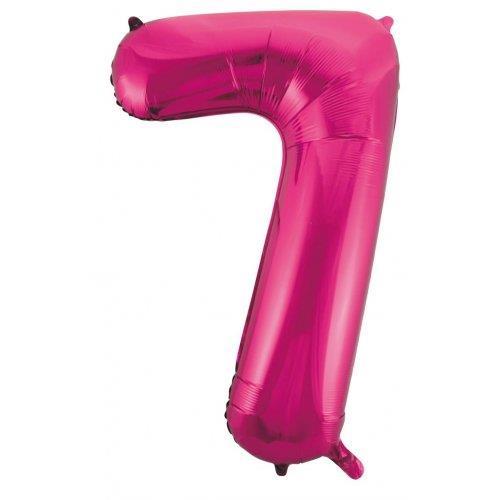 Balloon Foil Megaloon Number 7 Hot Pink 86cm