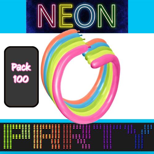 Balloon Modelling 260 Neon Assorted Sempertex Pk 100