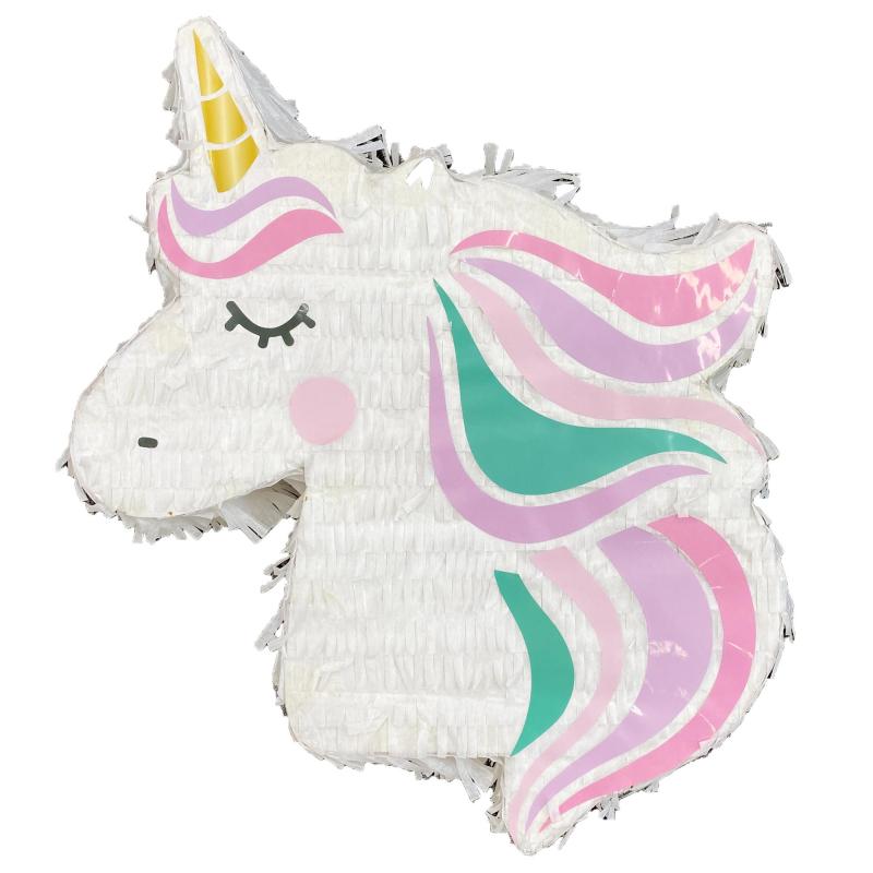 Pinata Unicorn Head 2D Shape 42cm X 41cm X 9cm