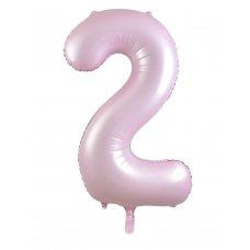 Balloon Foil Megalooon Number 2 Matte Pastel Pink 86cm