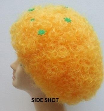 Wig Clown Curly Green & Gold (Yellow) With Australian (Aussie) Stars