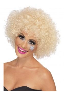 Wig Short Blonde Perm/Afro Kath Style Disco 1970s Costume Accessory